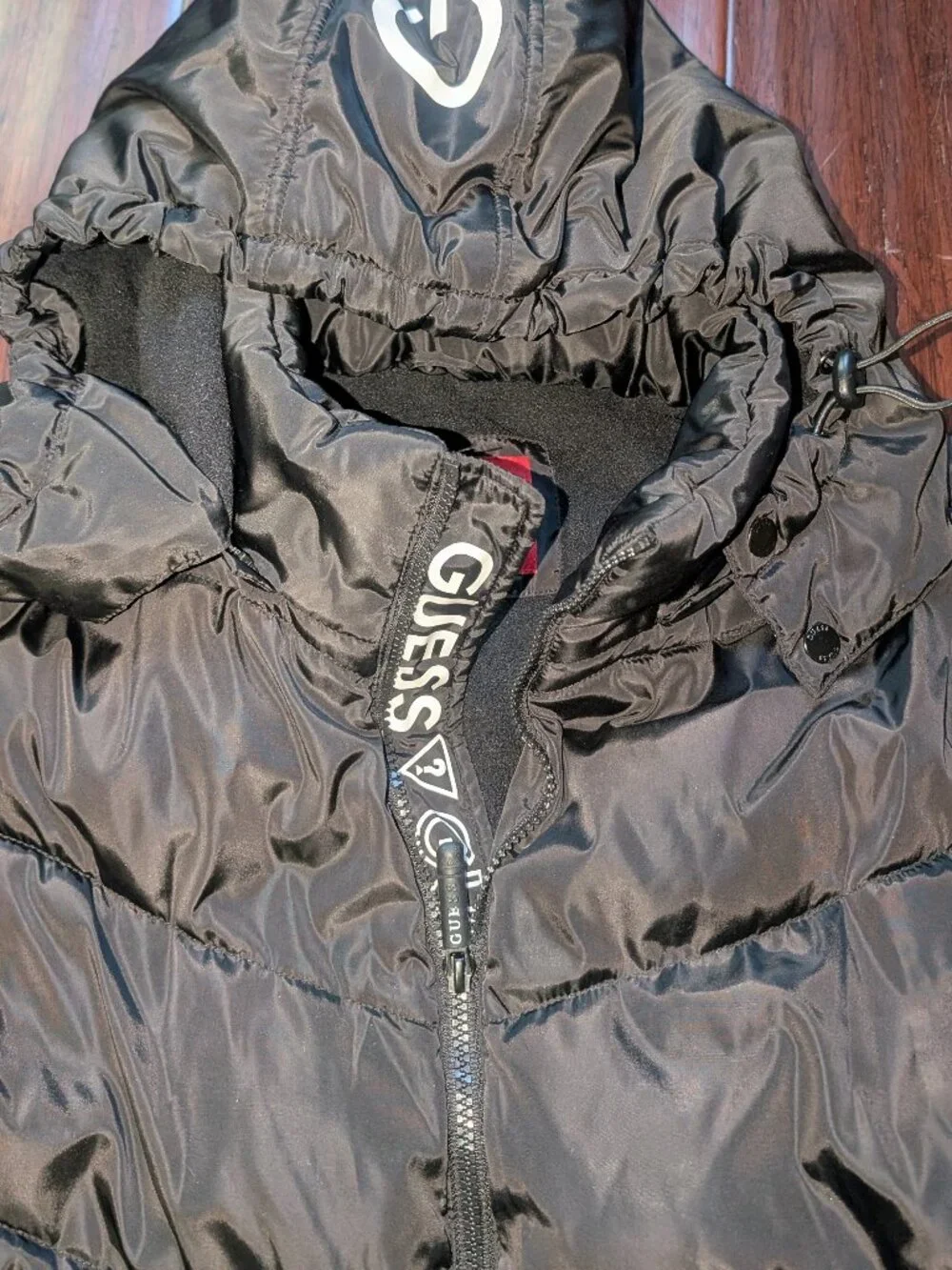 GUESS Black Quilted Puffer Jacket Coat Mens XL